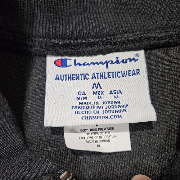 Champion Jacket Mens M Black Heritage Sherpa C Logo Varsity Preppy Zip Up NEW - Picture 3 of 11